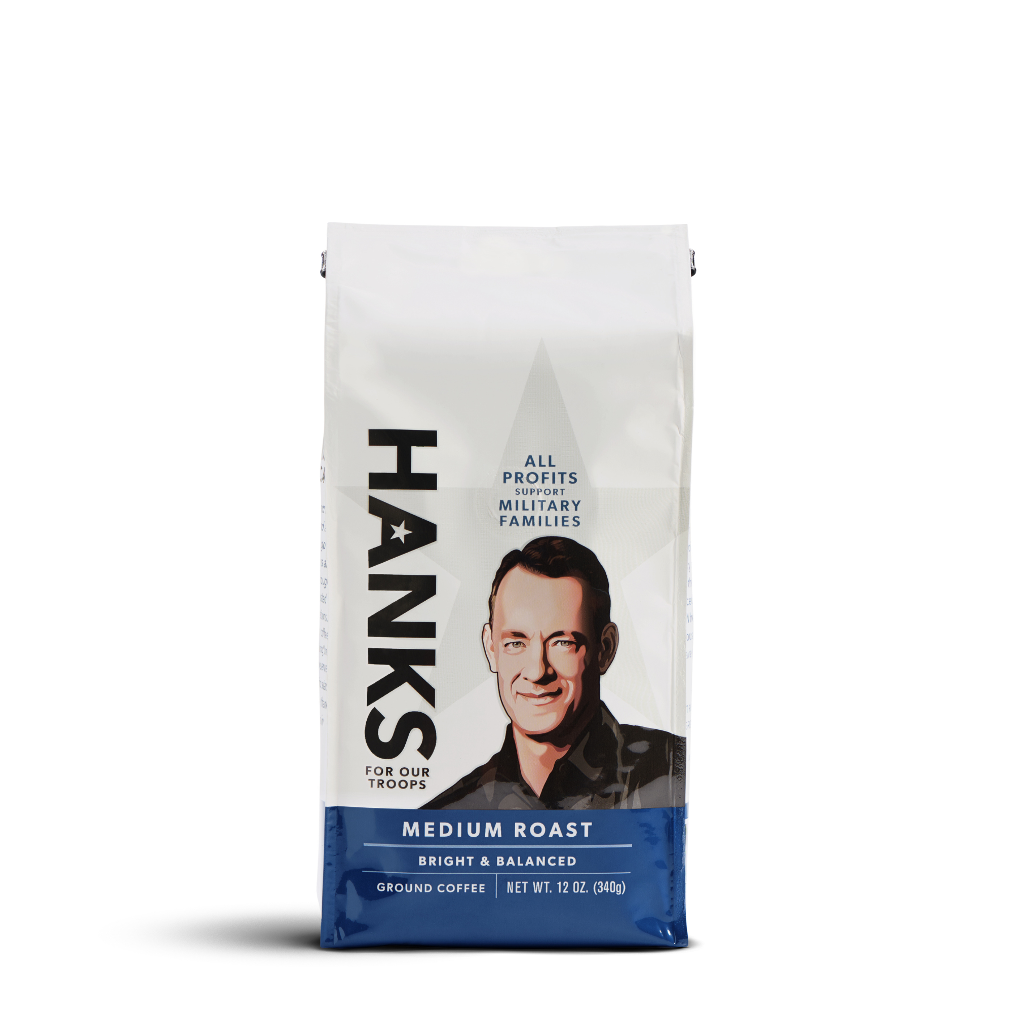 Hanks for Our Troops Ground Coffee Medium Roast, Supports Veterans, 12 oz Bag