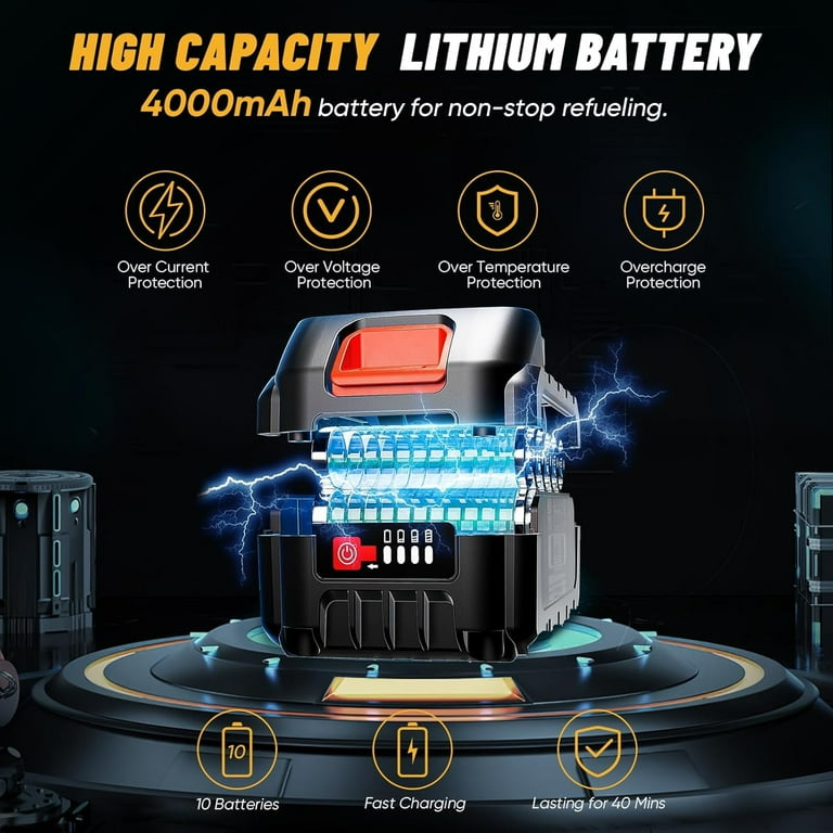 Taskstar 260w Fuel Transfer Pump Battery Powered, 12gpm Electric Pump Kit with 21V 4.0Ah Battery & Charger, Portable Cordless Pump with Auto-off & 2x