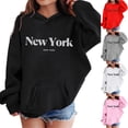 thumbnail image 5 of SGMVNU Hoodies for Teen Girls Cute Graphic Letter Print Hoodie Boys Sweatshirt Tops Loose Pullover Long Sleeve Shirt with Pocket Back To School Clothes Red Size 7-8 Years, 5 of 5