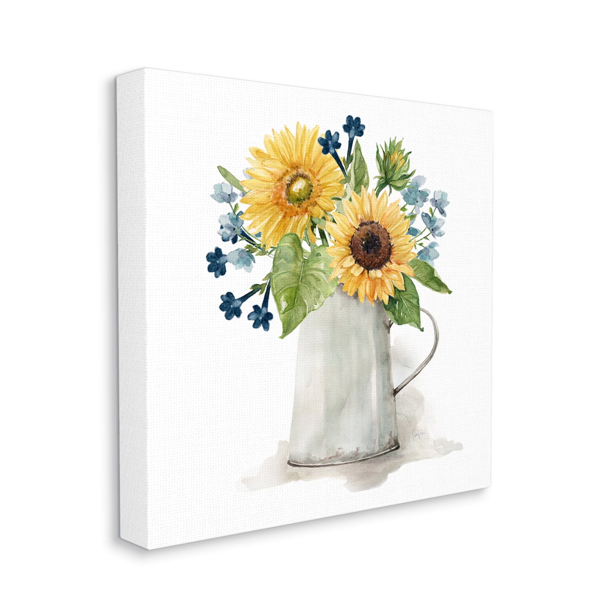 Stupell Industries Vivid Summer Blooms Rustic Country Jug Vase Graphic Art Gallery Wrapped Canvas Print Wall Art, Design by Livi Finn