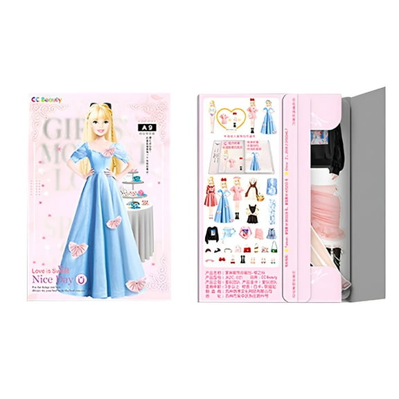 BESTSKY Princess Dress Up Puzzle,Dress Up Game,Magnetic Dress Up Sticker Puzzle,Doll Dress Up Game,Pretend Dress Up Mini Game,Multiple Sets of Clothing Freely Matched,Puzzles for Girls 3-12 Years Old