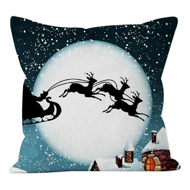 Langgg Christmas Cartoon Pillow Cover Decorative Digital Printing Pillow Cover Case Cushion Case Shell