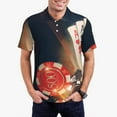 thumbnail image 2 of Balery Casino Poker Chips Printed Men’s Short Sleeve Polo Shirt, Midweight Men's Shirt,Golf Polo shirts -Large, 2 of 8