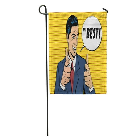 LADDKE Man Telling The Best and Pointing Fingers Hand Guns at Garden Flag Decorative Flag House Banner 28x40