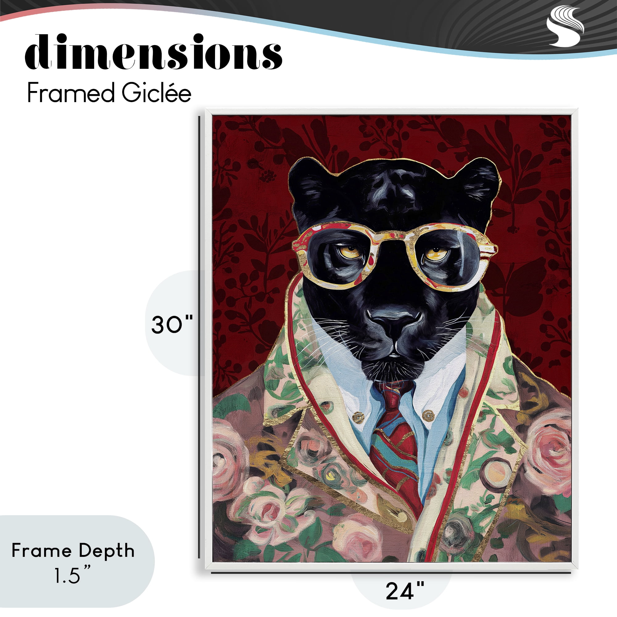 Stupell Industries Fashionable Scarlet Panther White Framed Giclee Art, design by Svetlana Aleynikova