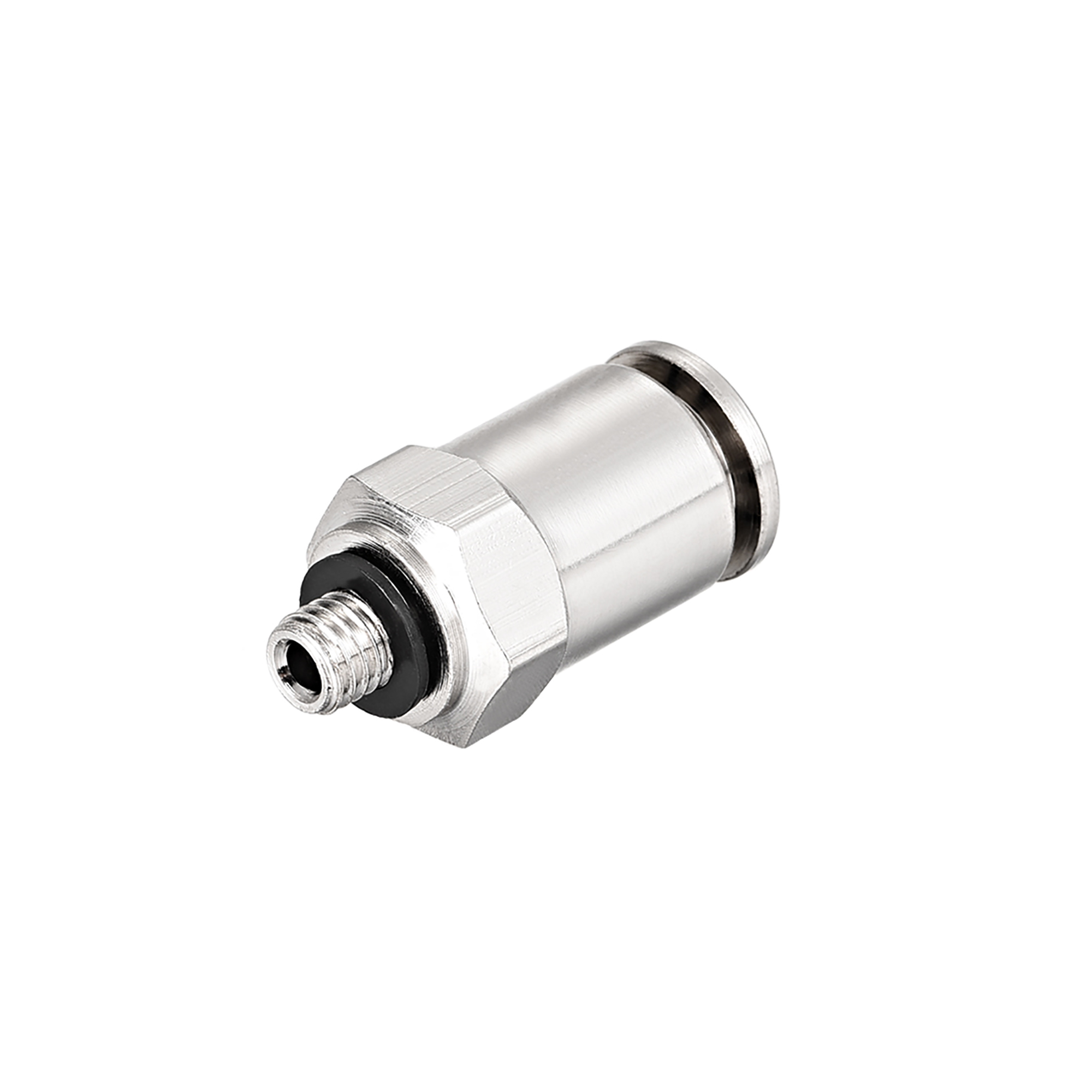 6mm Tube to M5 Push Lock Fittings, Brass Nickel Plating Extended Air