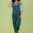 thumbnail image 2 of Odeerbi Solid Color Overalls for Women 2024 Fashion Casual Comfortable Solid Color Pocket Full Length Pants Overalls Olive Green, 2 of 8