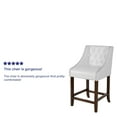 thumbnail image 5 of Flash Furniture Carmel Transitional Faux Leather Counter Stool, White, Set of 2, 5 of 14