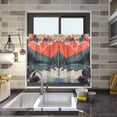 thumbnail image 4 of Yayeee Kitchen Curtains Tier Pair Light Filtering 27"x24" Rod Pocket Short Cafe Window Panel, Mountains at Dawn, 4 of 7