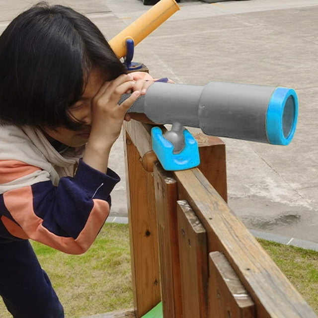 Telescope Toy, Funny Reusable Plastic Safe Educational Monocular Toy with Base for Present Outdoor