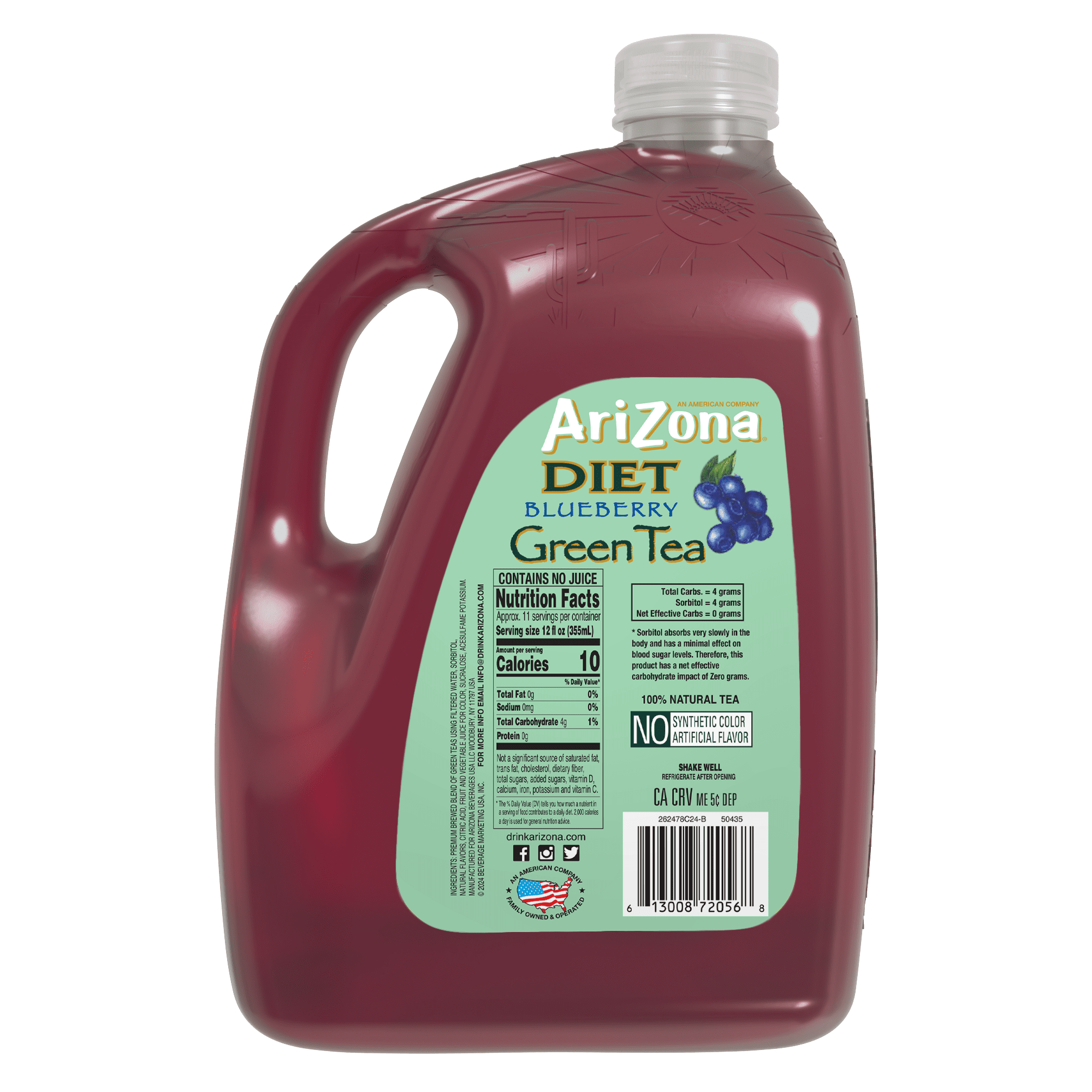 AriZona Diet Blueberry Green Tea - 128 fl oz Gallon
