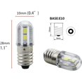 thumbnail image 3 of Paquete de 10, bombilla LED E10 de 120 VCA o CC, luz indicadora superbrillante de 100 lúmenes para entretenimiento, bombillas navideñas, Color blanco cálido, 3 of 5