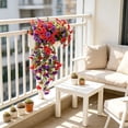 thumbnail image 4 of Artificial Purple & Pink Morning Glory Hanging Vine, Faux Trailing Petunia Flower Bouquet, Fake Hanging Plant for Indoor/Outdoor Porch and Patio Decor, 4 of 6