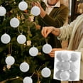 thumbnail image 2 of 12-Pack Christmas Ball Ornaments with Strings, 80mm/3.15-Inch Small Size Baubles, Shatterproof Plastic Christmas Bulbs, Hanging Decorations for Xmas Tree, Holiday, Wedding, Party, Babyblue, 2 of 8