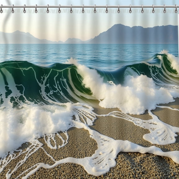 Ocean Wave Shower Curtain for Bathroom Decor