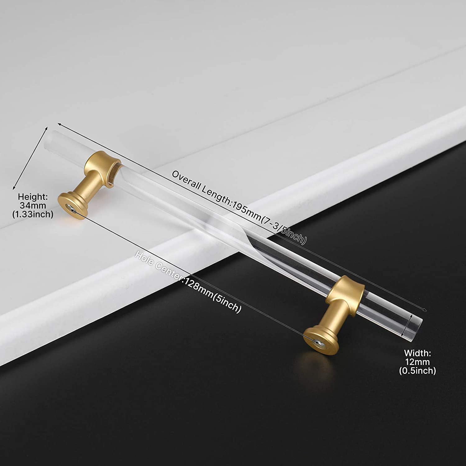 Homdiy 25 Pack Acrylic Drawer Handles Matte Gold Cabinet Pulls for Kitchen and Bedroom .etc