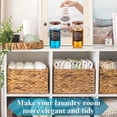 thumbnail image 4 of FoldTier 2 Pcs 33 oz Glass Laundry Detergent Dispenser with 4 Vintage Labels Sticker Liquid Storage Containers with Handles Bamboo Lids for Laundry Room Organization Storage, 4 of 6