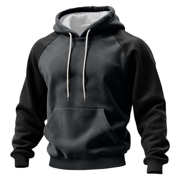Tawop Pullover Women and Men Printed Fleece Hooded Sweatshirt Dark Gray