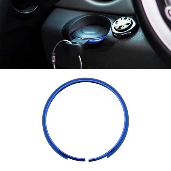 Xotic Tech Blue Aluminum Alloy Remote Control Key Cover Ring Rim Surrounding Compatible with Mini Cooper JCW R55 R56 R57 R58 R59 R60 R61