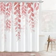 thumbnail image 6 of Long Shower Curtain 72 x 78, Tall Pink Eucalyptus Fabric Shower Curtain, Watercolor Leaves on The Top Floral Botanical Decorative Bathroom Shower Curtain Set with Hooks, 6 of 6