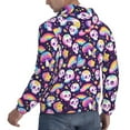 thumbnail image 6 of Pofeuu Skull colorful mushroom rainbow Print Mens Casual Hooded Collar Drawstring Hoodies Pullover Sweatshirts Casual Long Sleeve Shirts-XX-Large, 6 of 7