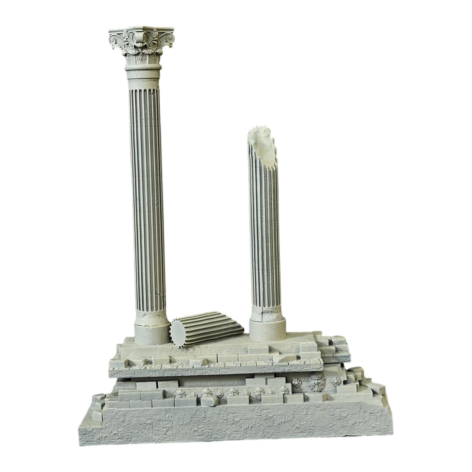 CarpNettore Roman Column Decoration Resin Aquarium Decoration Aquarium Decor Mini 18.5cm Set B