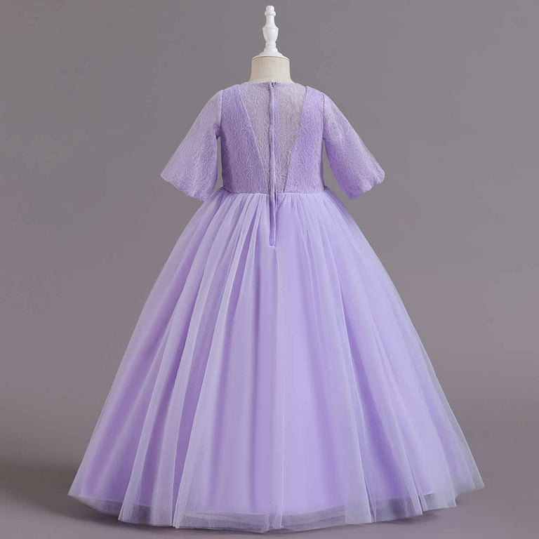 Herrnalise Girls Pageant Ball Gowns Kids Chiffon Embroidered Wedding Party  Dress Gauze Dress Princess Dress 