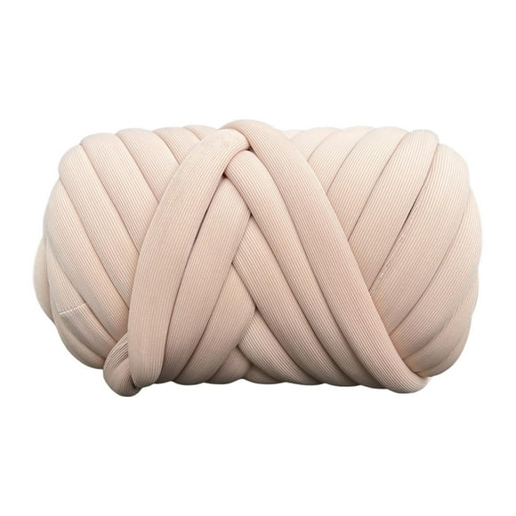 Cotton Polyester Chunky Yarn Tube Giant Yarn for Rug Making Carpets Handbag Light Pink