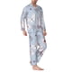 thumbnail image 2 of Balery Blue Butterfly Pijama para Hombre de Dos Piezas con Manga Larga, Conjunto de Dormir y Descanso Suave con Bolsillos-Large, 2 of 7