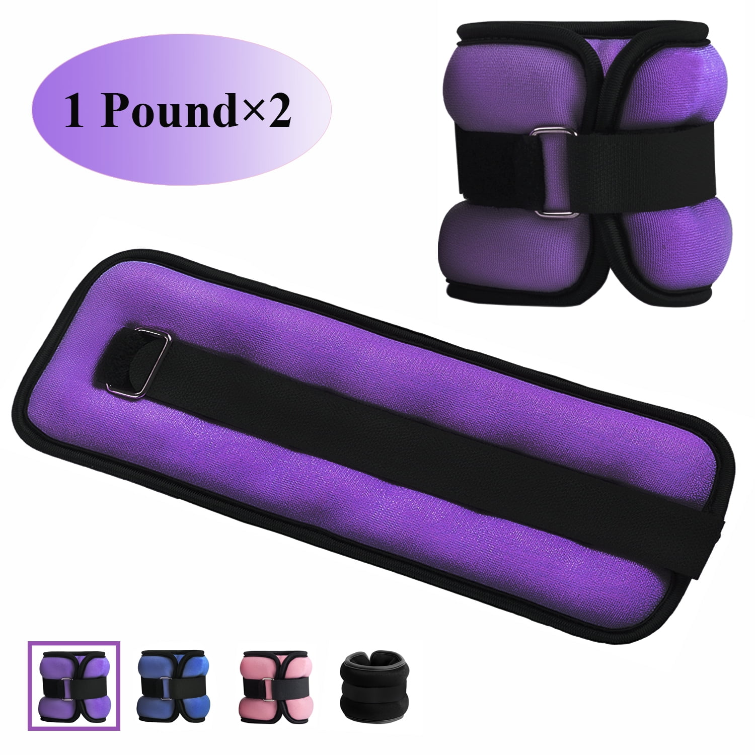 Small Leg Arm Hand Cuff Weights for Women Kids Exercise Equipment with Adjustable Straps for Fitness Gym Dancing Walking Jogging Gymnastics Aerobics Vaupan Ankle/Wrist Weights 1 Pair, 1lb 2lb 