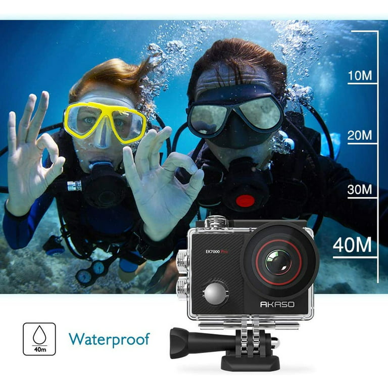 AKASO 4K Action Camera EK7000 Pro Touch Screen Sports Camera EIS Adjustable  View Angle 40m Waterproof Camera Remote Control
