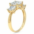 thumbnail image 2 of 2.5 ct Princess Cut White Sapphire 3 Stone 14K Yellow Gold Womens Engagement Ring, 2 of 5