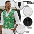 thumbnail image 6 of Yuyamidu Cute Reindeer Men's Suit Vest Slim Fit Formal Dress Waistcoat Green Christmas Casual Business Vests for Suit or Tuxedo with Adjustable Back Strap, Size XL, 6 of 7