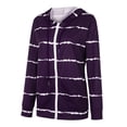 thumbnail image 5 of Aayomet Zip Up Hoodie Sweatshirts Long Zip Hoodie Full Womens Sleeve Coat Striped Lightweight Crewneck Sweatshirts Purple,S-5XL, 5 of 5