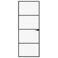 thumbnail image 3 of vidaXL Interior Door Black 29.9"x79.3" Tempered Glass & Aluminum Slim, 1 Piece, Thickness for Glass 0.2", for Door: 1.4", 3 of 7