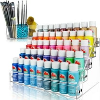 JKB Concepts Acrylic Paint Organizer and Paint Brush Holder. 6 Brush Support Bead Options (Caribbean Blue).
