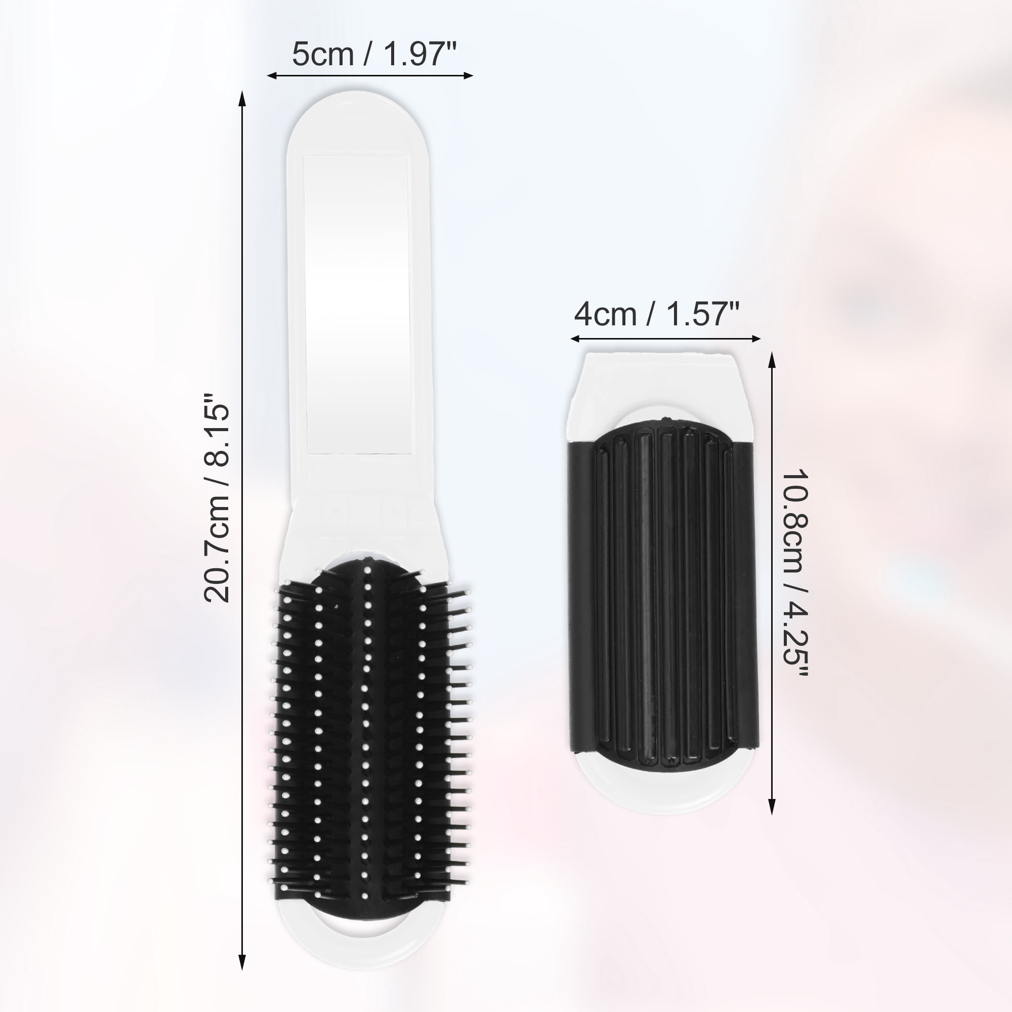 Unique Bargains 1Pc Portable Foldable Mirror Comb White