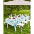 thumbnail image 4 of Outdoor Tablecloth with Umbrella Hole and Zipper 60 x 84 Inch Polka Dot Watercolor Gradient Teal Green Table Cover for Rectangular Tables Tabletop Collection for Patio Garden Picnic Camping, 4 of 6