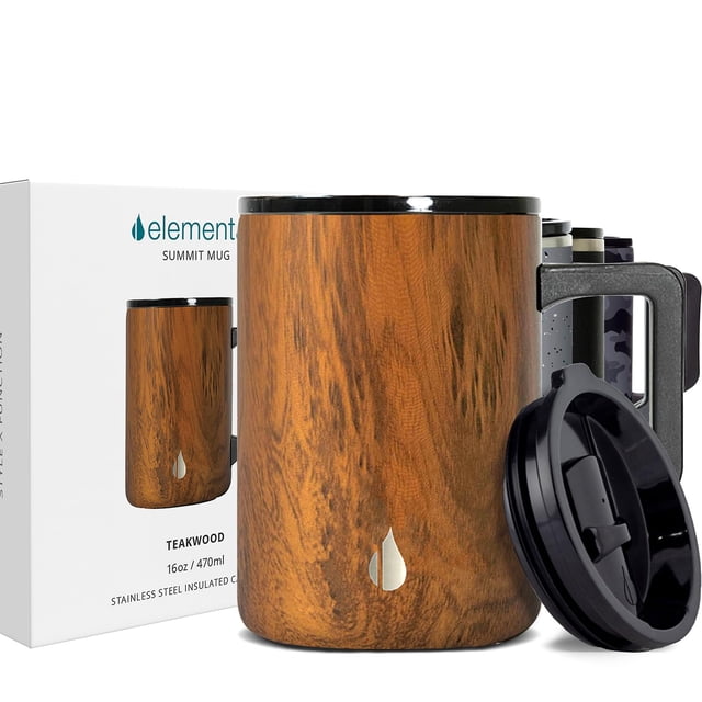 Taza de café Elemental Summit, aislante, 473 ml, acero inoxidable