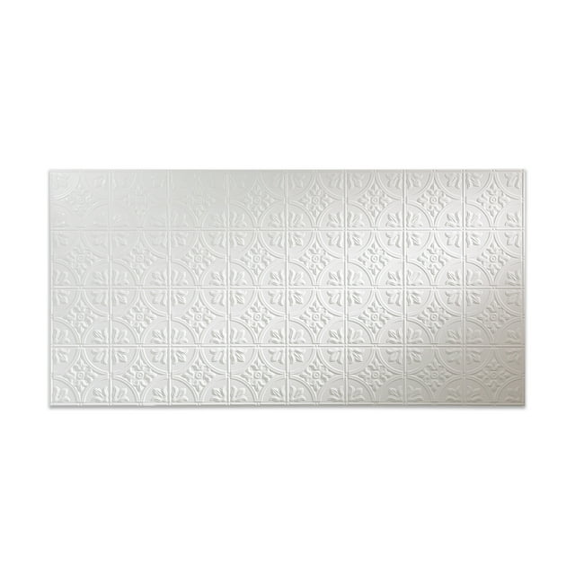 FASÄDE Easy Installation Traditional Style/Pattern #2 Gloss White Wall Panel (4' x 8' Panel)
