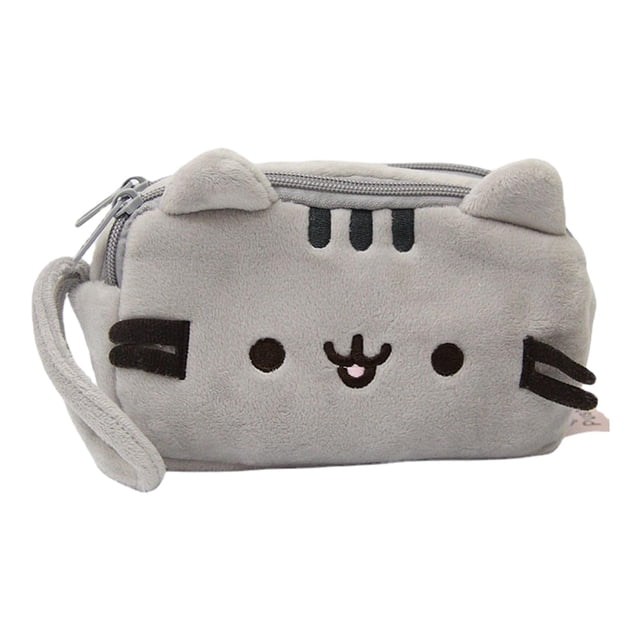 Estuche de peluche para lápices, bolsa de cosméticos, bolsa de lápices portátil, bolsa de almacenamiento, adorable estuche de gato, monedero, bolsa mu