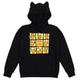 thumbnail image 4 of Garfield Character Grid Women's Black Long Sleeve Hooded Sweatshirt With 3D Ears-Large, 4 of 5