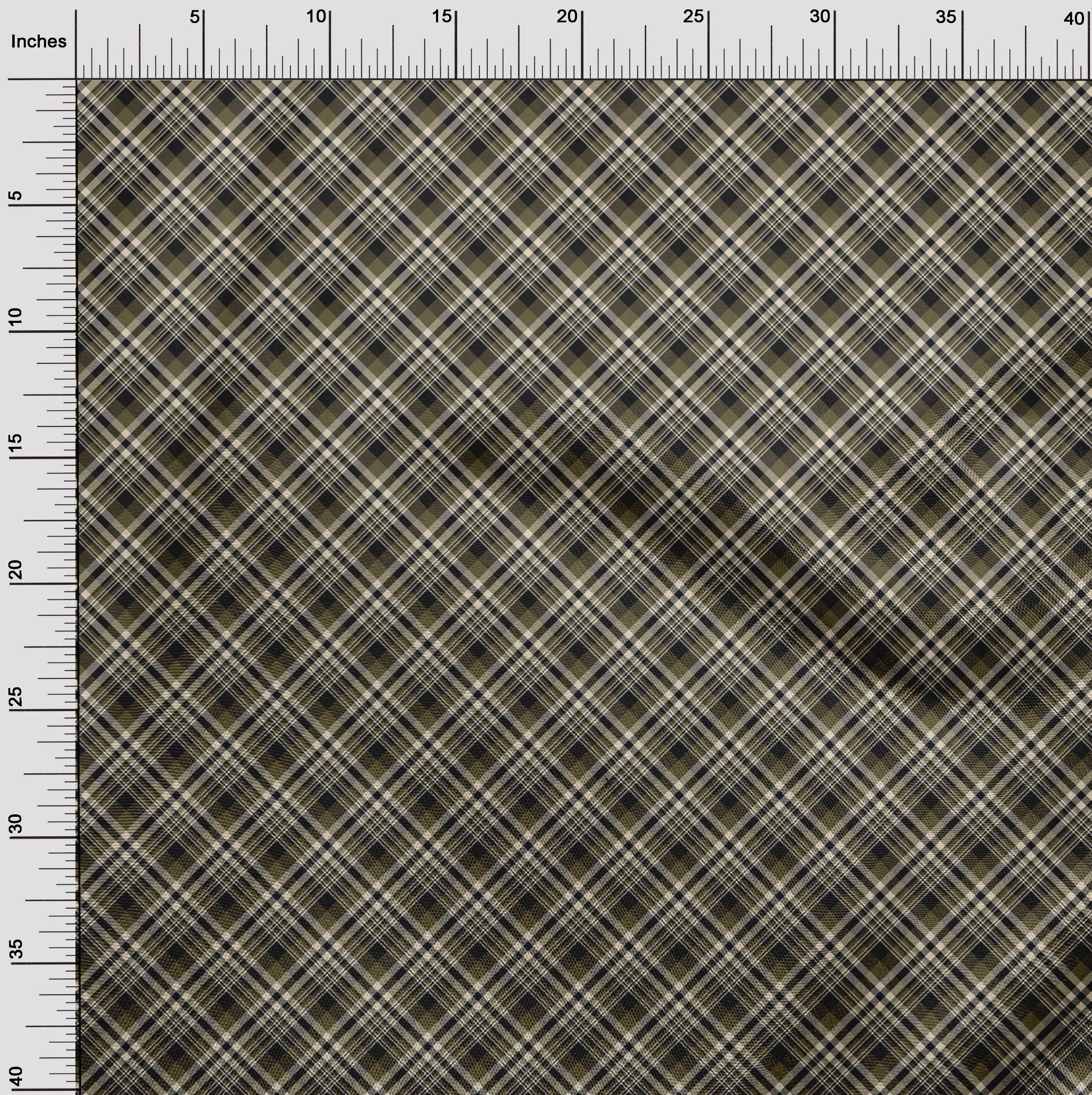 oneOone Cotton Poplin Dark Olive Green Fabric Plaid Quilting Supplies Print Sewing Fabric By The Yard 42 Inch Wide