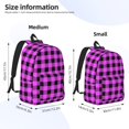 thumbnail image 2 of Adobk Purple Black Buffalo Plaid Print Canvas Backpack, Adjustable Shoulder Straps Large Capacity Stylish Design for School, Travel, Office-Medium, 2 of 5