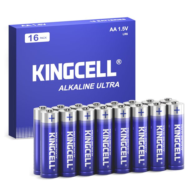 Baterías Aa Kingcell, Paquete De 16 Baterías Aa Alcalinas De Alto Rendimiento, Vida Útil De 10 Años, Baterías Doble A Con Energía Duradera Para Dispositivos Domésticos Y De Oficina