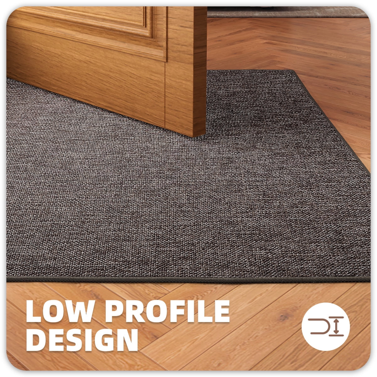 PABUBE Doormat for Inside 24"x36", Door Rug for Entryway Indoor, Dirt Trapper, Non Slip Entryway Rugs Washable Welcome Mat for Inside, Absorbent Entry Mat Low-Profile Entry Rug Indoor Doormat, Brown