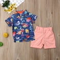 thumbnail image 6 of Musuos Baby Boys Summer Clothes Set Short Sleeve Lapel Ocean World Fish Print Shirt+Solid Color Shorts Kids 2Pcs Casual Outfits, 6 of 8