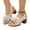 Beige, variant on EKVAHL Orthopedic Block Heel Sandals for Women, Slingback Floral Decor Slip On Dress Shoes, Hollow Cut Party Wedding Daily Sandals Blue