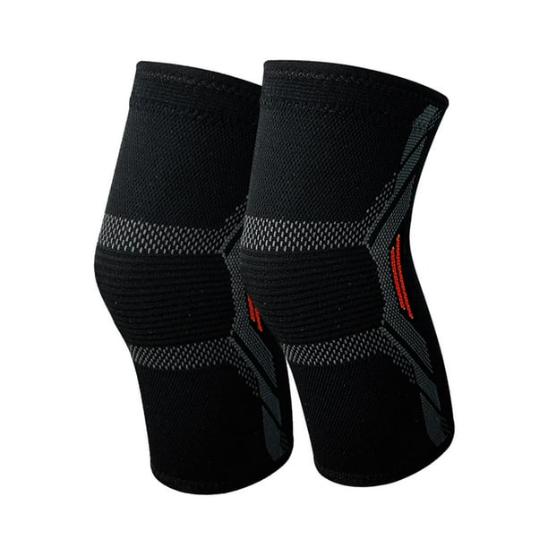2x rodilleras protectoras de cómodas antideslizantes manga de compresión rodillera soporte para correr gimnasio levantamiento de pesas Rojo L