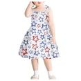 thumbnail image 4 of Mercatoo 4th Of July Toddler Baby Girls 𝐒mocked Suspender Dresses 𝐒tars Stripe Dress Summer Beach Princess Dress, 4 of 9